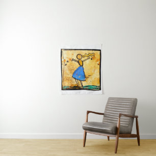 Tapete De Parede Dançarina com saia azul pintura de Egon Schiele