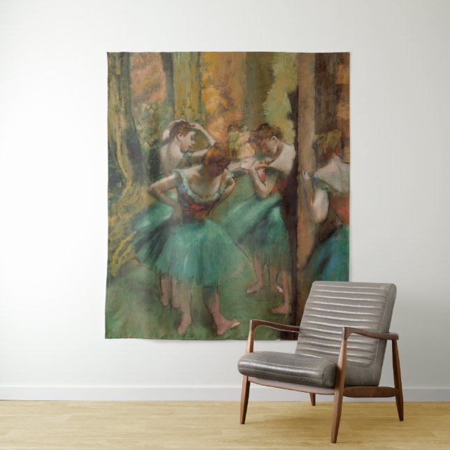 Tapete De Parede Dançarinos, rosa e verde Edgar Degas (In Situ)