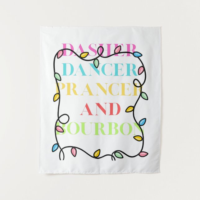 Tapete De Parede Dasher Dancer Prancer e Bourbon (Frente)