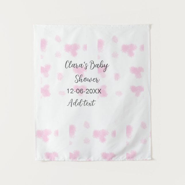 Tapete De Parede Dat moderno de aguarela rosa fofo bebê (Frente)