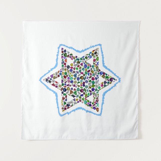 Tapete De Parede David Star foi feito com Gemstones (Frente (Horizontal))