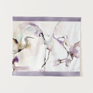 Tapete De Parede De "aguarela três guindastes de dança"