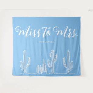 Tapete De Parede De Senhorita a Senhora Moderno Boho Cacto Azul Des