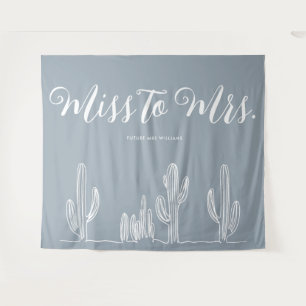 Tapete De Parede De Senhorita a Senhora Moderno Cinza Azul Cactus D