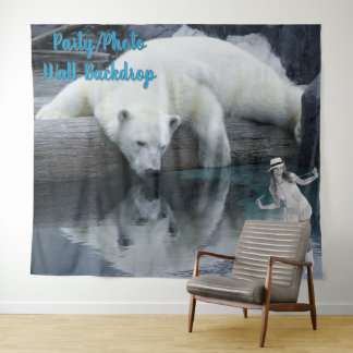 Tapete De Parede Decoração de Festa Animais Selvagens Urso Polar Fu