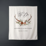 Tapete De Parede Decoração de festa de casamento rústica em terraco<br><div class="desc">Cartaz de boas-vindas de casamento ou decoração de festa rústica em terracota com cervo e floral,  com texto 'nós nos casamos' moderno e bonito,  em terracota,  preto e verde sage. Ideal para casamentos de outono ou inverno.</div>