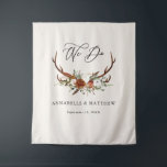 Tapete De Parede Decoração de festa de casamento rústica em terraco<br><div class="desc">Cartaz de boas-vindas de casamento ou decoração de festa rústica em terracota com cervo e floral,  com texto 'nós nos casamos' moderno e bonito,  em terracota,  preto e verde sage. Ideal para casamentos de outono ou inverno.</div>