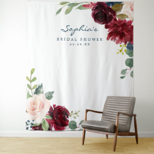 Tapete De Parede Decoração de Fundo de Cena Naval Burgundy para Chá