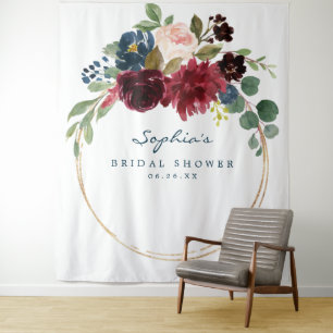 Tapete De Parede Decoração de Fundo de Naval Burgundy para Chá de N