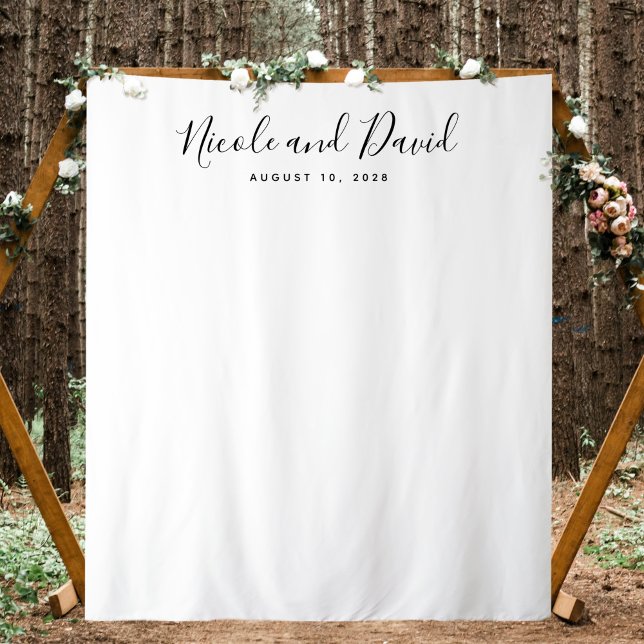 Tapete De Parede Decoração de Fundo para Recepção de Casamento Mini (Wedding Decor Bride and Groom Names Photo Backdrop)