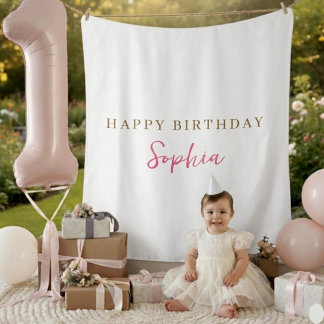 Tapete De Parede Decoração de Fundo Personalizado Feliz Aniversário