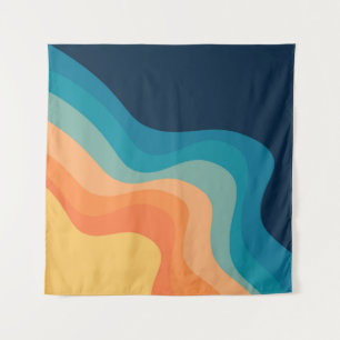 Tapete De Parede decoração de ondas de estilo retrô