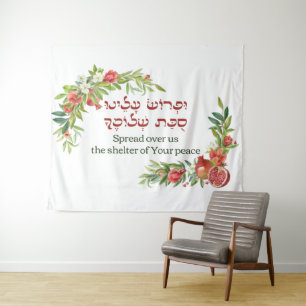 Tapete De Parede Decoração de Sucota com Pomegranatos de Cota de