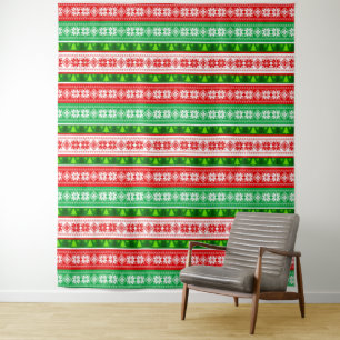 TAPETE DE PAREDE DECORAÇÕES DE NATAL DESIGN VERMELHO BRANCO VERDE