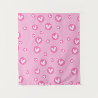 Tapete de Parede Decorativo Corações Rosa