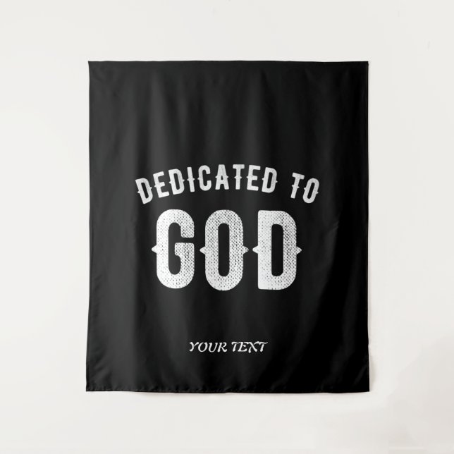 TAPETE DE PAREDE DEDICADO A DEUS TEXTO BRANCO RESFRIADO PERSONALIZÁ (Frente)
