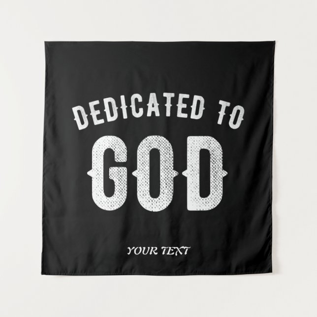 TAPETE DE PAREDE DEDICADO A DEUS TEXTO BRANCO RESFRIADO PERSONALIZÁ (Frente)