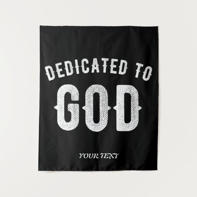 TAPETE DE PAREDE DEDICADO A DEUS TEXTO BRANCO RESFRIADO PERSONALIZÁ (Frente)