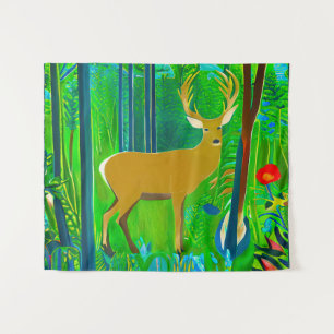 Tapete De Parede Deer in a Fantasy Forest Setting