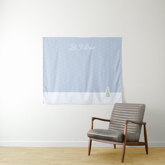 Tapete De Parede Deixem-na nevar Bolinhas azuis de gelo de árvore d (In Situ (Horizontal))