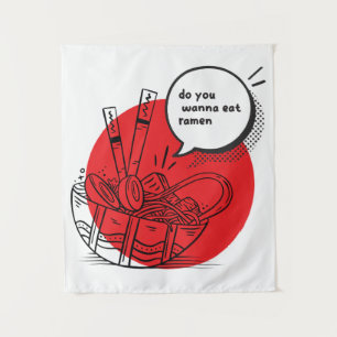 Tapete De Parede Delicioso Ramen Kawaii - Comida Japonesa Divertida