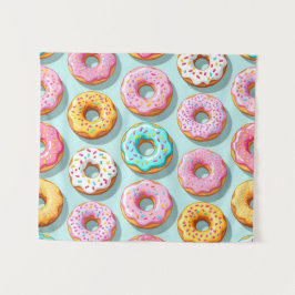 Tapete De Parede Deliciosos donuts de creme azuis