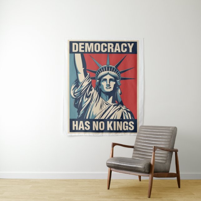 Tapete De Parede Democracy Has No Kings Protest Sign: Statue of Lib (In Situ)