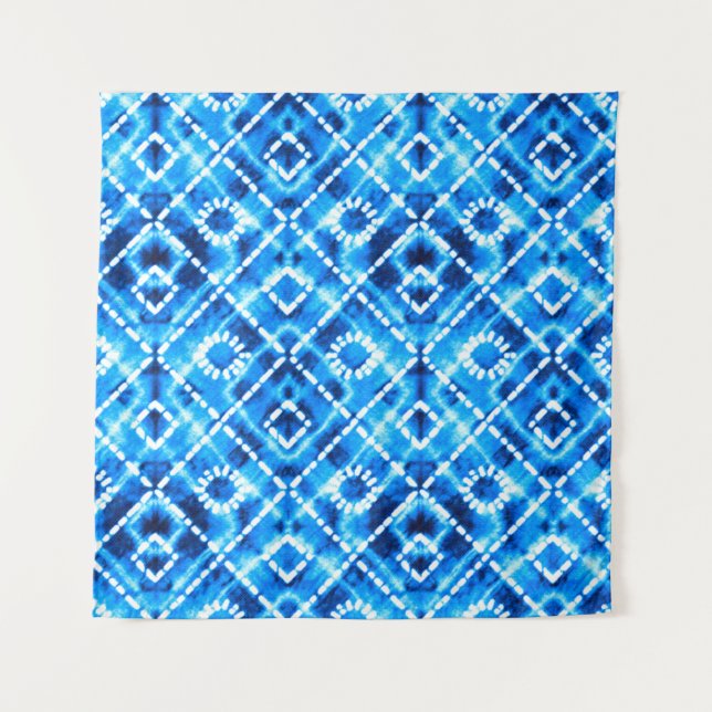 Tapete De Parede Denim blue tie die texture repeat modern pattern (Frente)