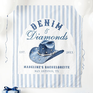 Tapete De Parede Denim e Diamantes Bachelorette Cowgirl
