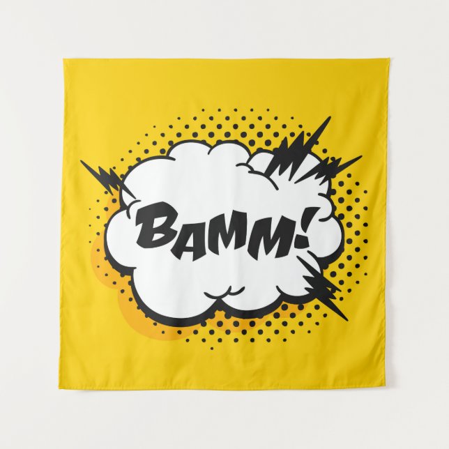 Tapete De Parede Desenho da bolha de fala com pop art com texto. Ca (Frente)