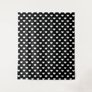 Tapete De Parede Desenho de Corações Lindos Preto Branco