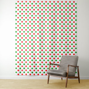 Tapete De Parede Desenho de Pontos Brancos Vermelhos e Verdes