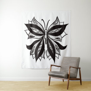 Tapete De Parede Desenho estranho da tinta do abstrato do tatuagem