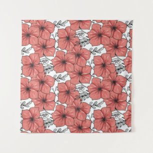 Tapete De Parede Desenho Floral De Cor Brilhante, Invisível.