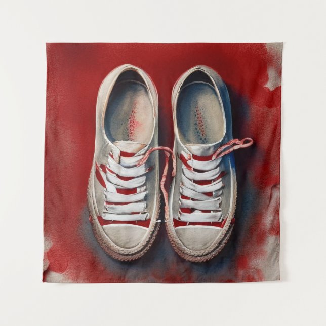 Tapete De Parede Desenho Mão De Calçados Engraçados (Frente)