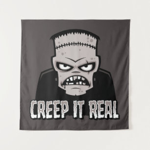 Tapete De Parede Design Clássico de Terror Creep It Real Frankenste