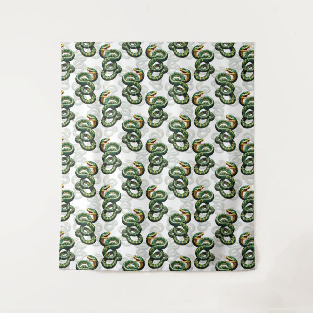 Tapete De Parede Design Cobra de padrão de fundo branco (Frente)