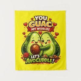 Tapete De Parede Design de amor de abacate fofo no Dia dos Namorado