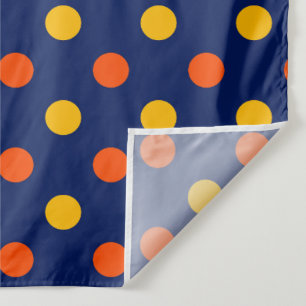 Tapete De Parede Design de Bolinhas Amarelas Laranja em Azul