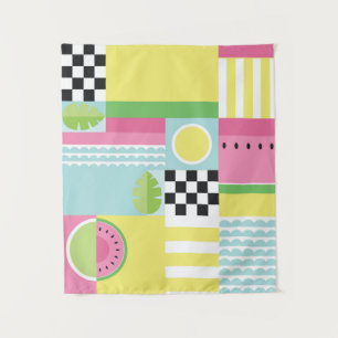 Tapete De Parede Design de fruta de Verão, mosaico colorido 