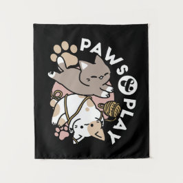 Tapete De Parede Design de Gatos Fofos e Divertidos – Patas e Diver