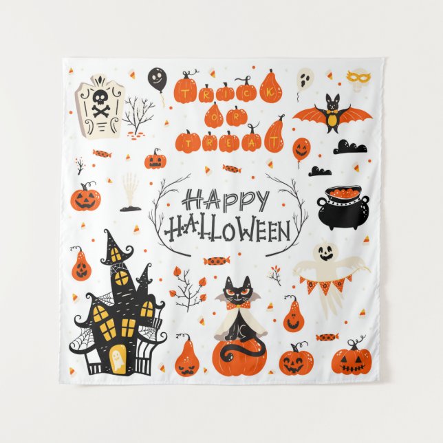 Tapete De Parede Design de Halloween. Clipes de Halloween com (Frente)