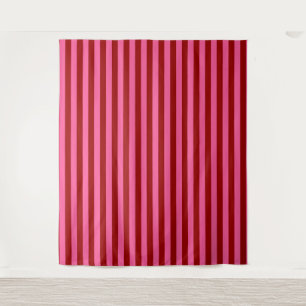 Tapete De Parede Design de Listras Rosa Vermelho Marinho