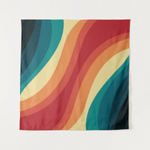 Tapete De Parede Design de ondas de estilo retrorreflector multicol