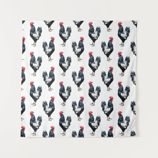 Tapete De Parede Design de Padrão de Frango Cockerel (Frente)