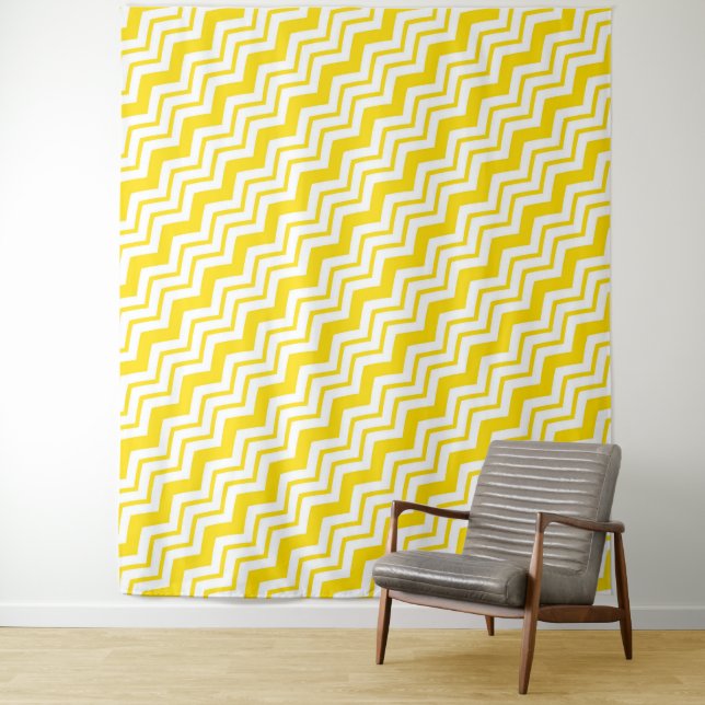 Tapete De Parede Design de padrão ziguezague em chevron branco amar (In Situ)