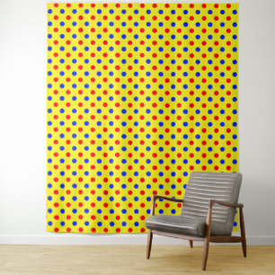 Tapete De Parede Design de Pontos Amarelos Vermelhos e Azuis 
