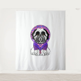 Tapete De Parede Design de sobrevoo do Cão Espacial