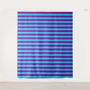 Tapete De Parede Design de Stripes Azul e Púrpura