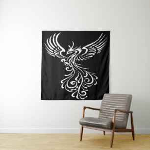 Tapete De Parede Design de Tatuagem de Pássaro Branco da Phoenix